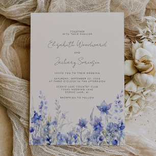 Boho-Wildblumen-Aquarell-Glockenblumen-Hochzeit Einladung