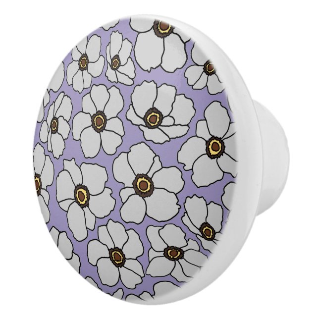 Boho-Wildblumen auf Lavendel  Keramikknauf (Rechts)