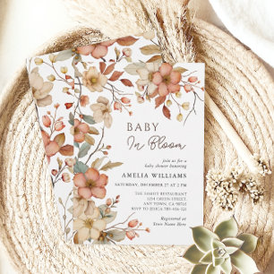 Boho-Wildblumen-Babyshower Einladung
