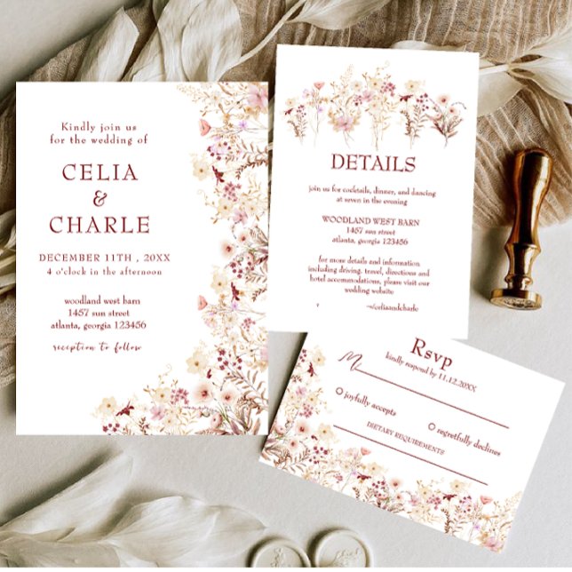 Boho Wildblumen Begleitkarte (Von Creator hochgeladen)