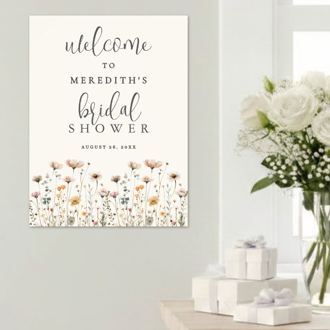 Boho-Wildblumen-Braut- Dusche Poster (Boho Wildflower Bridal Shower Poster )