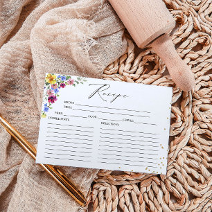 Boho-Wildblumen-Brautparty-Rezeptkarten