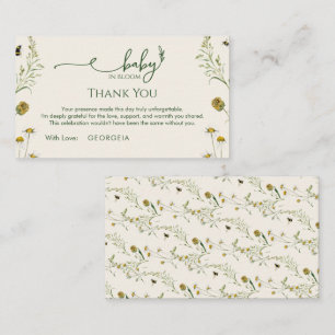 Boho-Wildblumen-Dankeschön-Umschlagkarte Begleitkarte