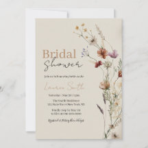 Boho-Wildblumen-Einladung zur Brautparty