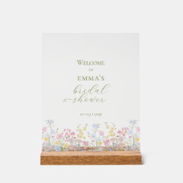 Boho-Wildblumen Elegante Brautparty  Acrylschild