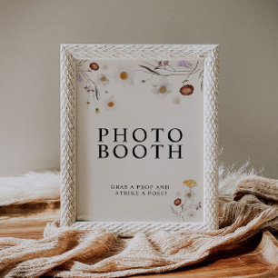 Boho-Wildblumen-Fotoautomaten-Hochzeitsschild  Poster