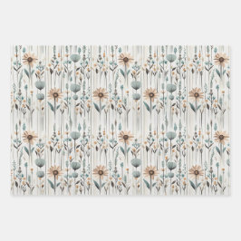 Boho Wildblumen Geschenkpapier Set