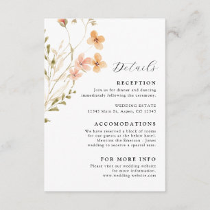 Boho Wildblumen Hochzeitkarte Begleitkarte