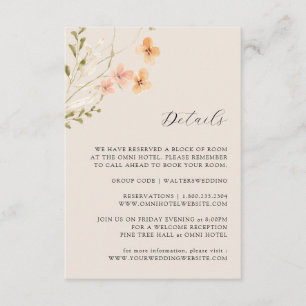 Boho Wildblumen Hochzeitkarte Begleitkarte