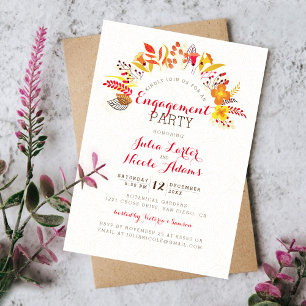 Boho-Wildblumen-Hochzeits-Engagement-Party Einladung