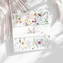 Boho Wildblumen Individuelle Name Monogram