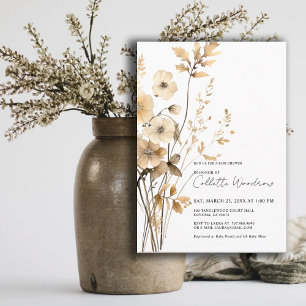 Boho Wildblumen Journey Begins Baby Dusche Einladung