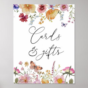 Boho Wildblumen Karten und Geschenkposter Poster