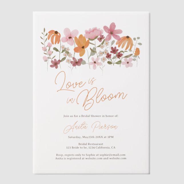 Boho Wildblumen Liebe ist im Bloom-Brautparty (Vorderseite)