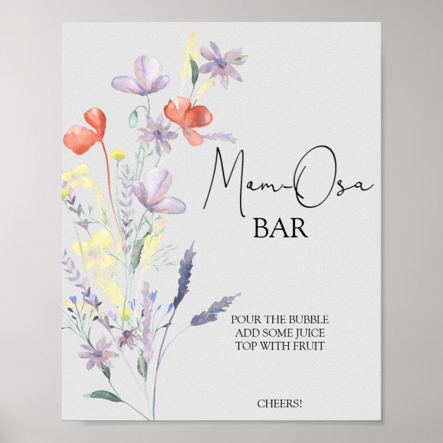 Boho Wildblumen \ Mama-osa-Bar Poster (Vorne)
