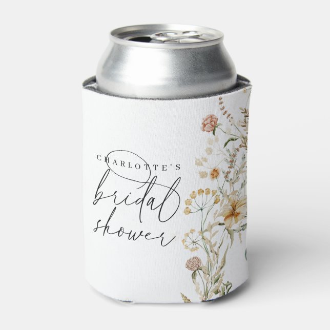 Boho Wildblumen Minimale Brautparty-Favoriten Dosenkühler (Kanne Vorderseite)