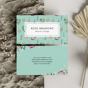Boho Wildblumen-Muster Visitenkarte