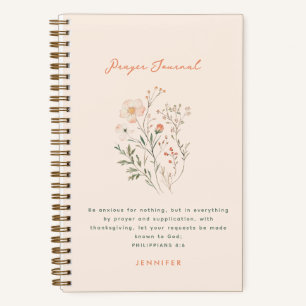 Boho Wildblumen Personalisiert Praetzeitung Notizbuch