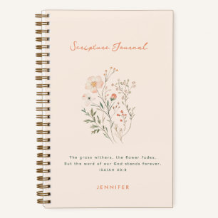 Boho Wildblumen Personalisiert Scripting Journal Notizbuch