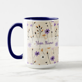 Boho-Wildblumen Personalisierte Blumen Tasse