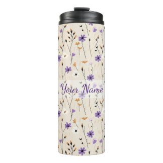 Boho Wildblumen Personalisierte Blumen Thermosbecher
