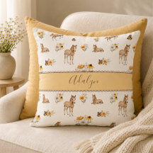 Boho-Wildblumen-Pferd-Monogramm-Muster 
