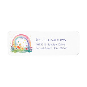 Boho-Wildblumen-Regenbogen-Baby-Shower-Rücksendead