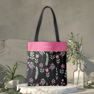 Boho Wildblumen Rosa Mädchen Trendy Tasche