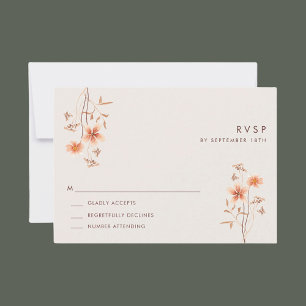 Boho-Wildblumen-Rustikale-Hochzeits-RSVP im Freien RSVP Karte