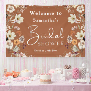 Boho-Wildblumen-Rustikale-Terrakotta-Braut-Party Banner