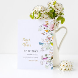 Boho Wildblumen Save the Date Einladung
