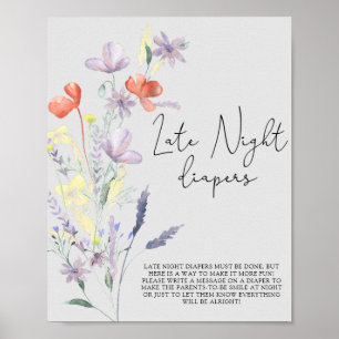 Boho Wildblumen \ Spätnächtliches Windel-Spiel Poster