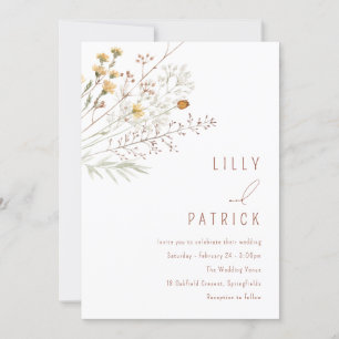 Boho Wildblumen Spring Floral Wedding Einladung
