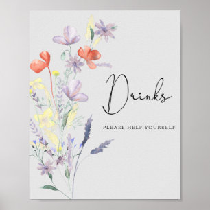 Boho Wildblumen - Trinken, helfen Sie sich selbst Poster