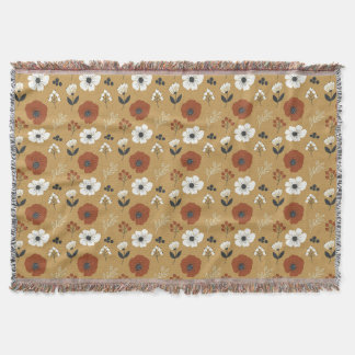 Boho-Wildblumen- und Beerenmuster Decke
