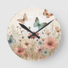 Boho Wildblumen und Schmetterlinge