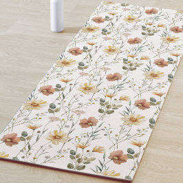 Boho-Wildblumen-Wasserfarbe Yogamatte