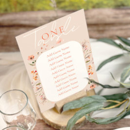 Boho Wildblumen Wedding Tischnummer