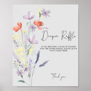 Boho Wildblumen - Windel-Raffel-Poster-Spiel Poster