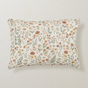 Boho-Wildflower-Aquarell-Blumen-Terrakotta Dekokissen
