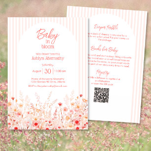 Boho Wildflower Baby en Fleur Invitation Baby Show