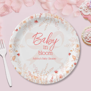 Boho Wildflower-Baby in Bloom Mädchen-Baby-Party  Pappteller