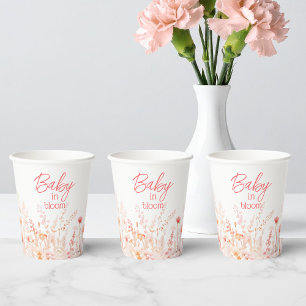 Boho Wildflower Baby in Blüte Mädchen Baby-Party Pappbecher
