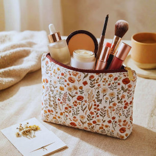 Boho-Wildflower-Botanical-Floral-Makeup-Kosmetik Zubehörtasche