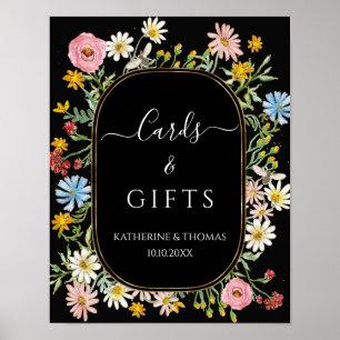 Boho Wildflower Chic Florale Kretzkarten n Geschen Poster