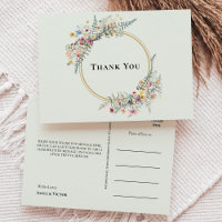 Boho Wildflower Farn Minze Grün Hochzeit Danke