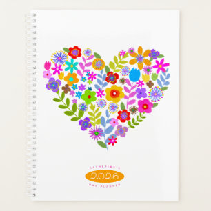 Boho Wildflower Herz 2026 Planer