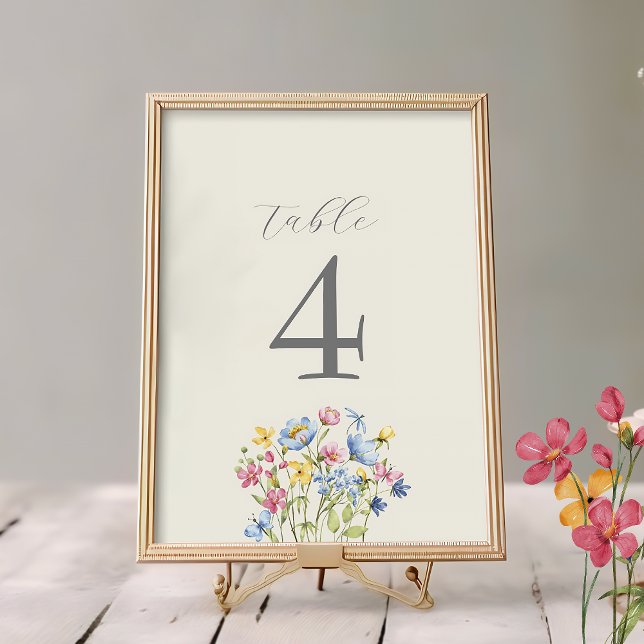 Boho-Wildflower-Hochzeit Tischnummer (Von Creator hochgeladen)
