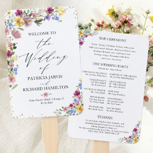 Boho-Wildflower-Hochzeitsprogramm Fächer