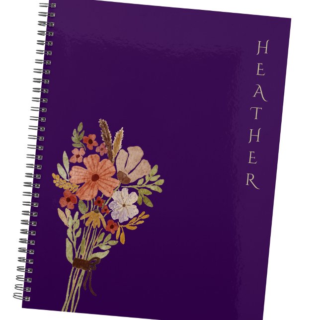 Boho Wildflower Personalized Purple Gift for Her Planer (Von Creator hochgeladen)